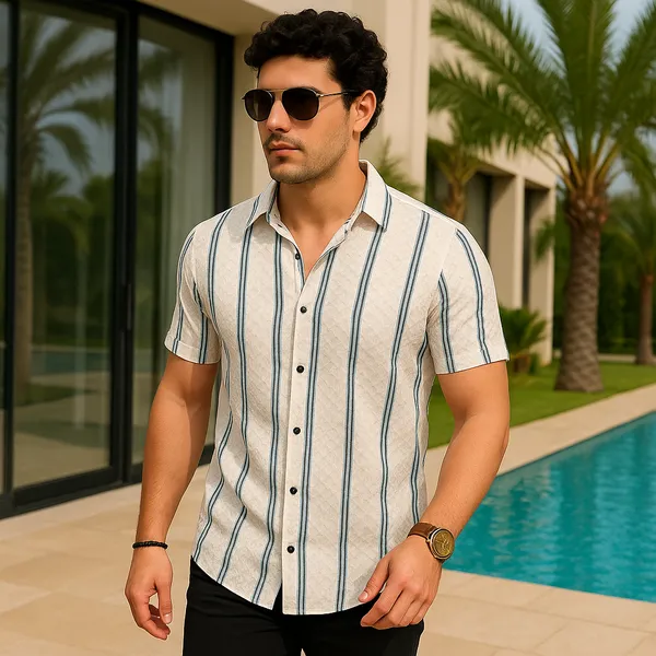 Benjamin_White_Jacquard_Stripes_Full_Sleeves_Shirt