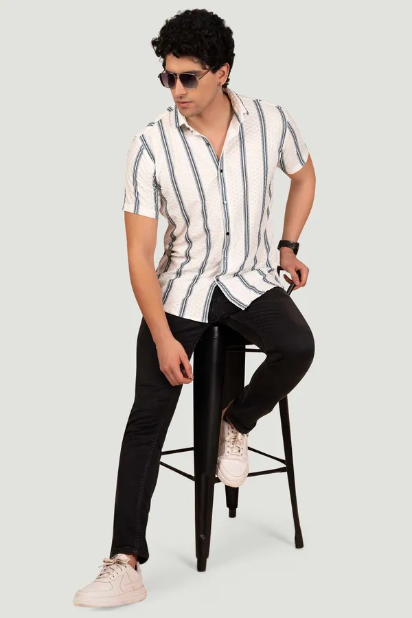 Benjamin_White_Jacquard_Stripes_Full_Sleeves_Shirt