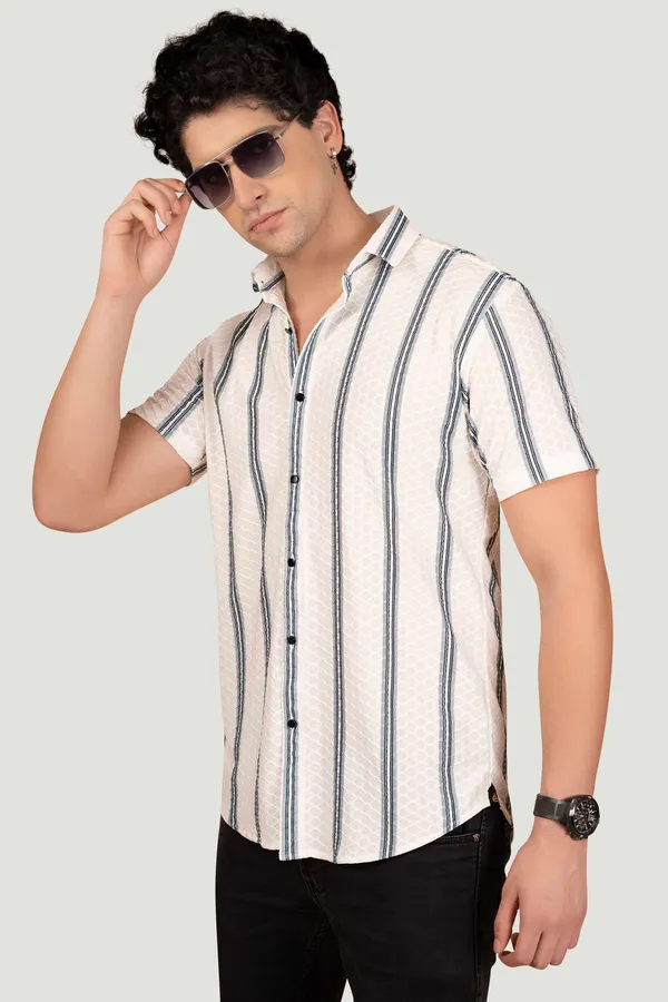 Benjamin_White_Jacquard_Stripes_Full_Sleeves_Shirt
