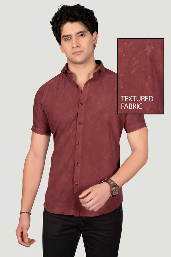 Zachary_Maroon_Textured_Solid_Full_Sleeves_Shirt