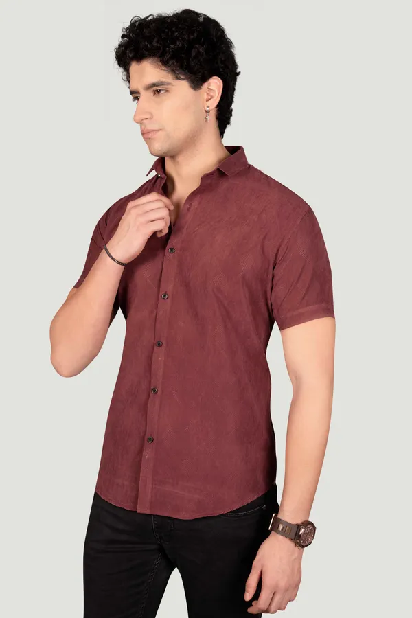 Zachary_Maroon_Textured_Solid_Full_Sleeves_Shirt