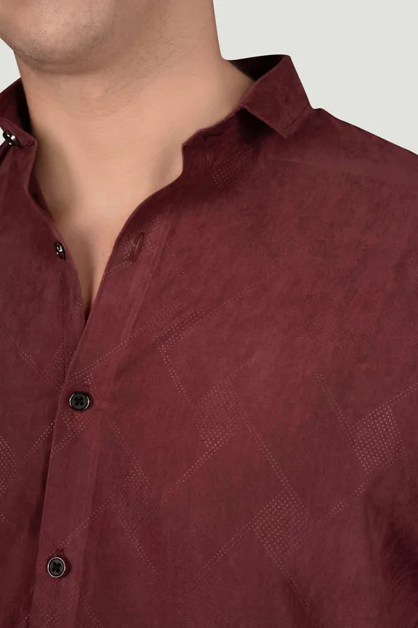 Zachary_Maroon_Textured_Solid_Full_Sleeves_Shirt