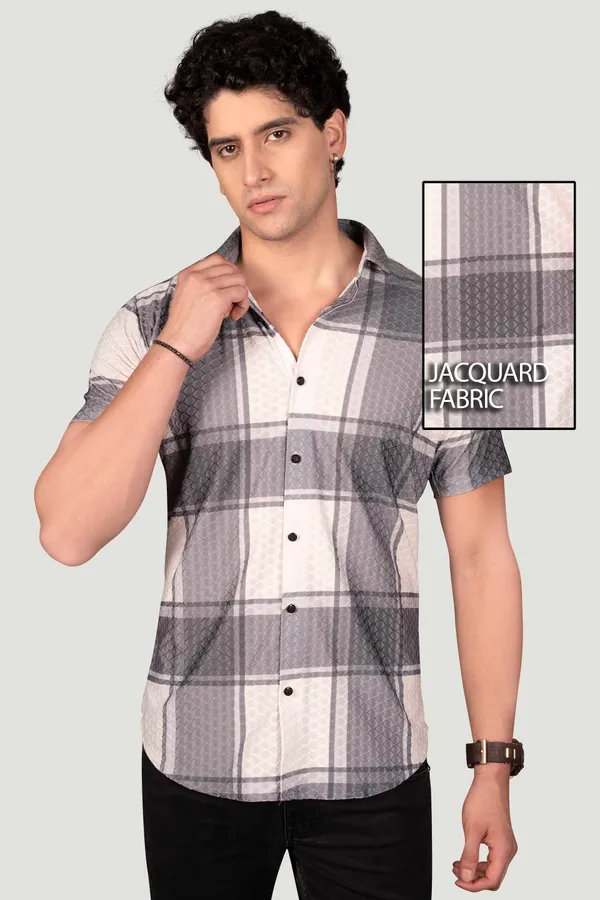 Matthew_Grey_Jacquard_Checks_Full_Sleeves_Shirt