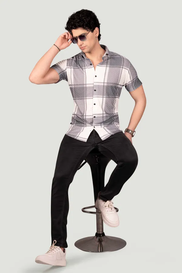 Matthew_Grey_Jacquard_Checks_Full_Sleeves_Shirt