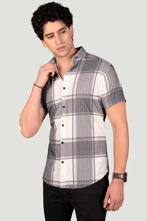 Matthew_Grey_Jacquard_Checks_Full_Sleeves_Shirt