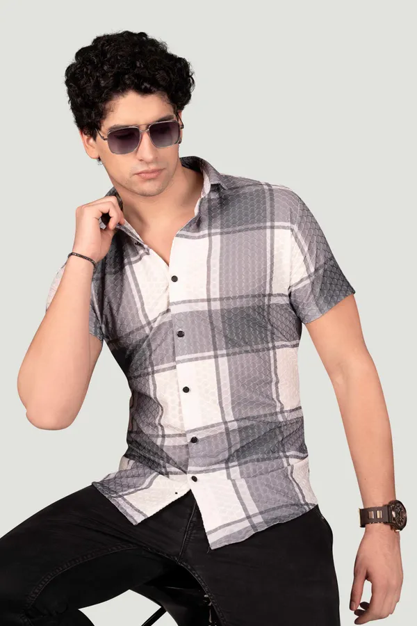 Matthew_Grey_Jacquard_Checks_Full_Sleeves_Shirt