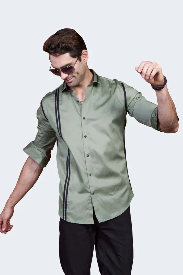 Pure_Egyptian_Giza_Cotton_Twinline_Olive_Designer_Shirt