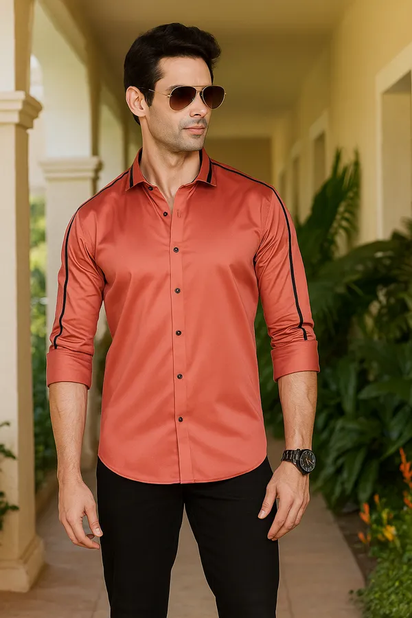 Pure_Egyptian_Giza_Cotton_Carrot_Orange_Solid_Shirt