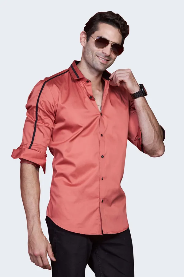 Pure_Egyptian_Giza_Cotton_Carrot_Orange_Solid_Shirt