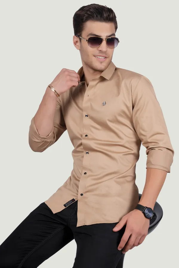 Nicholas_Beige_Solid_Full_Sleeves_Shirt