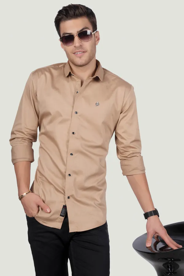 Nicholas_Beige_Solid_Full_Sleeves_Shirt