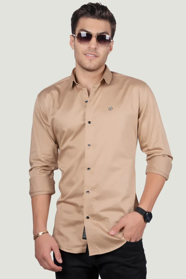 Nicholas_Beige_Solid_Full_Sleeves_Shirt