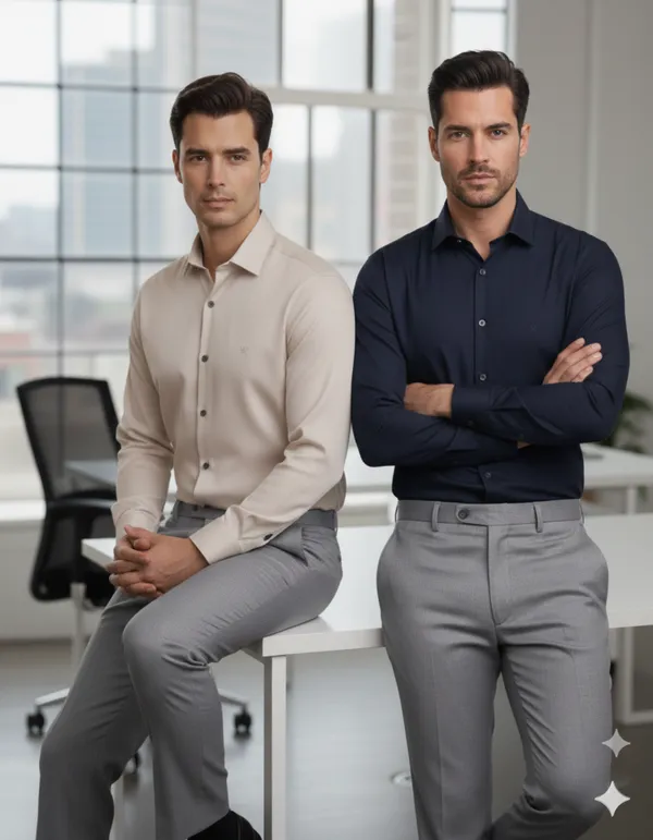 Pack_of_2_Navy_&_Cream_Cotton_Formal_Shirt