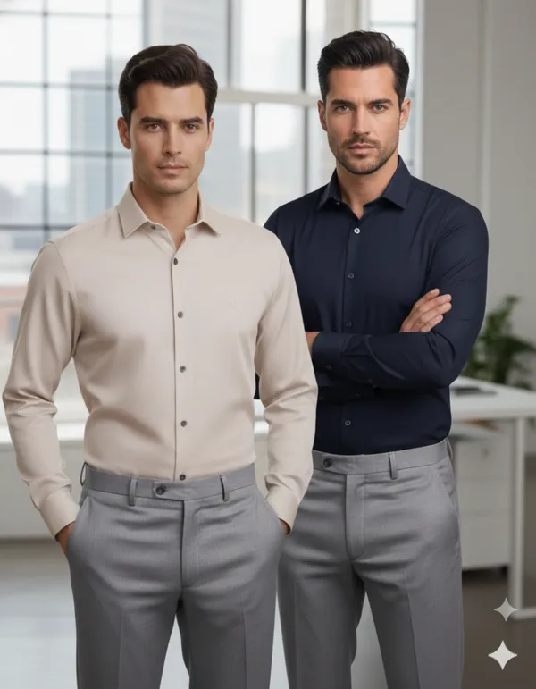 Pack_of_2_Navy_&_Cream_Cotton_Formal_Shirt