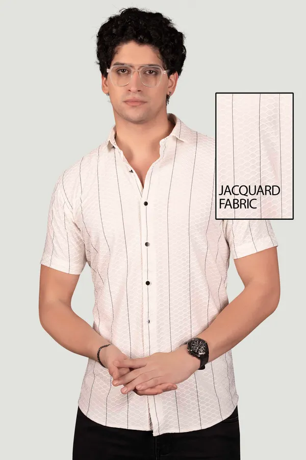 Felix_White_Jacquard_Stripes_Full_Sleeves_Shirt