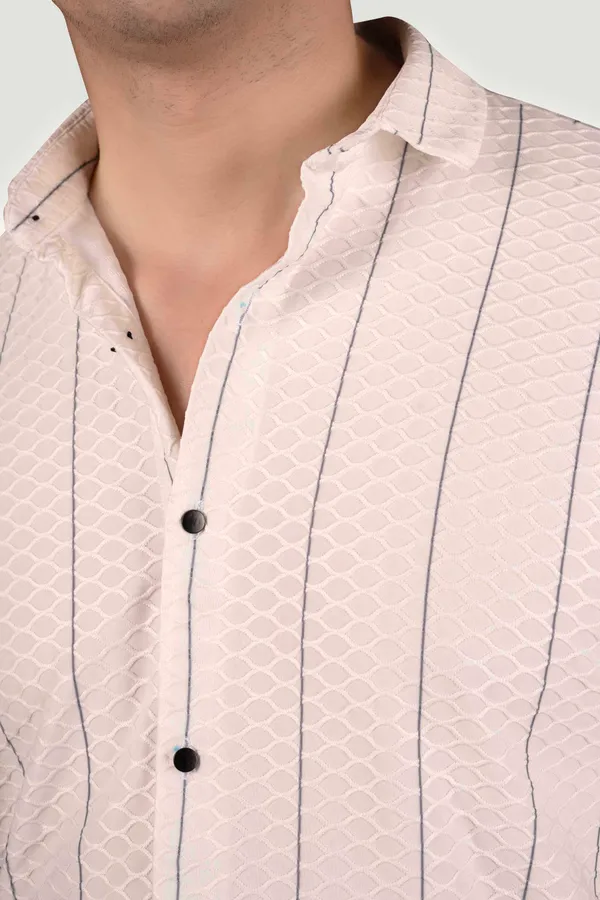 Felix_White_Jacquard_Stripes_Full_Sleeves_Shirt