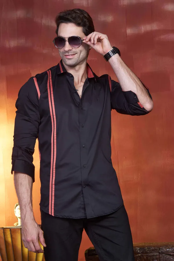 Pure_Egyptian_Giza_Cotton_Twinline_Black_Designer_Shirt