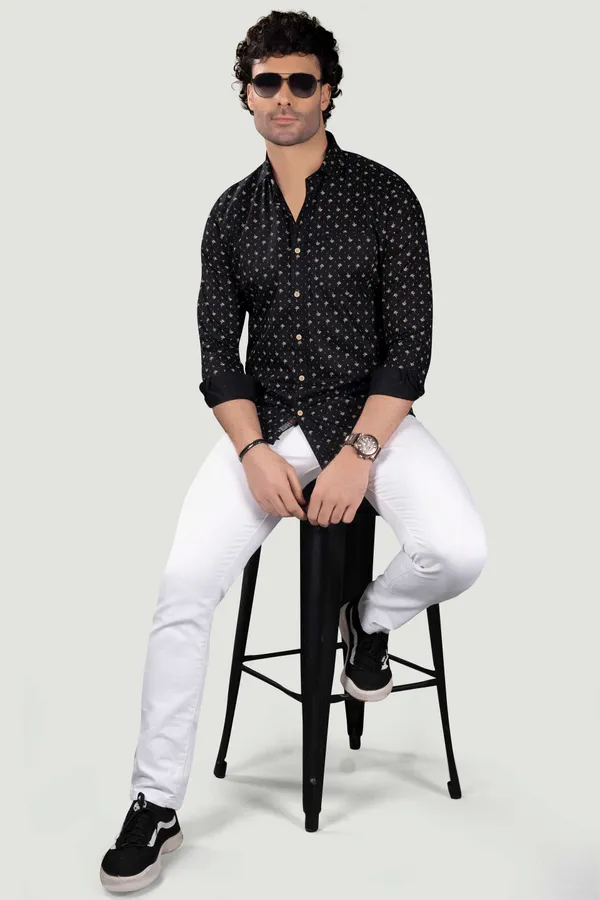 David_Black_Floral_Cotton_Print_Full_Sleeves_Shirt