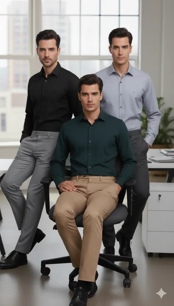 Pack_of_3_Black,_Olive_Green,_Grey_Cotton_Formal_Shirt