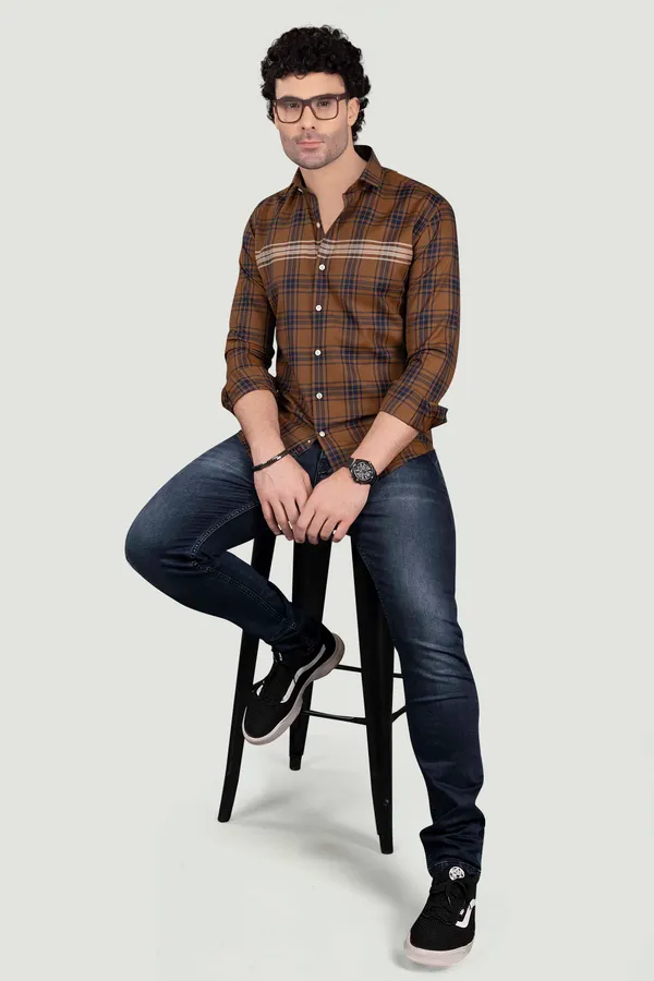 Albert_Brown_Cotton_Checks_Full_Sleeves_Shirt