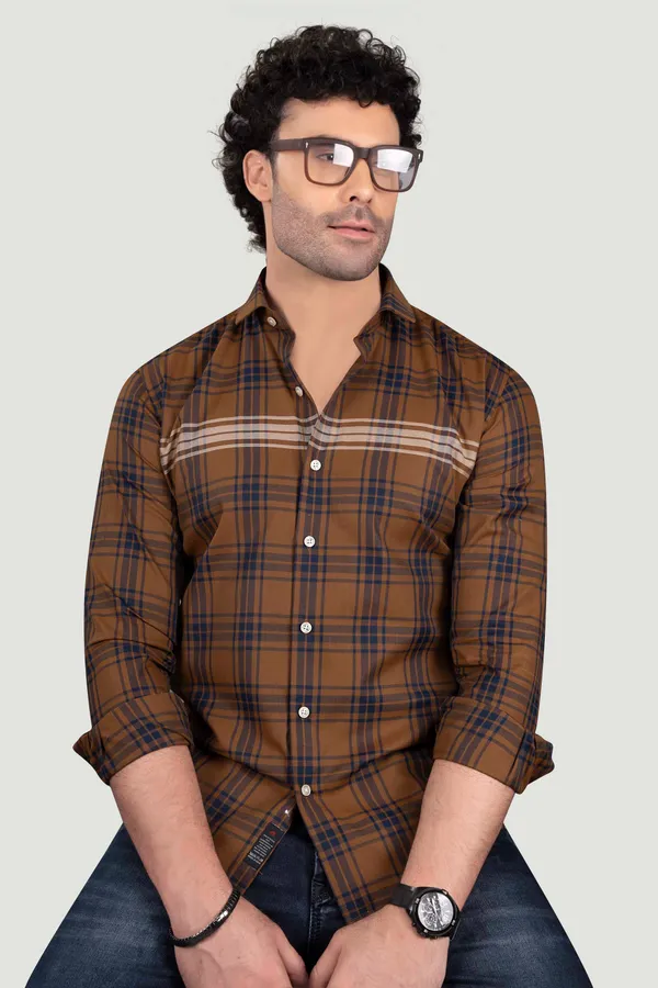 Albert_Brown_Cotton_Checks_Full_Sleeves_Shirt