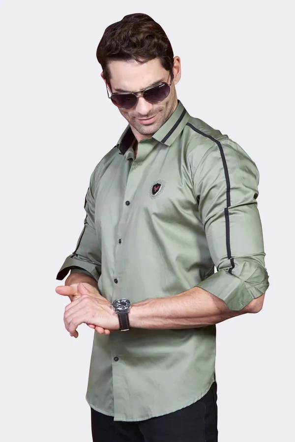 Forest_Olive_Green_Trim_Designer_Shirt