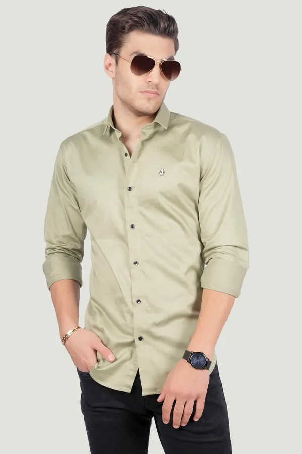 Oscar_Light_Green_Solid_Full_Sleeves_Shirt