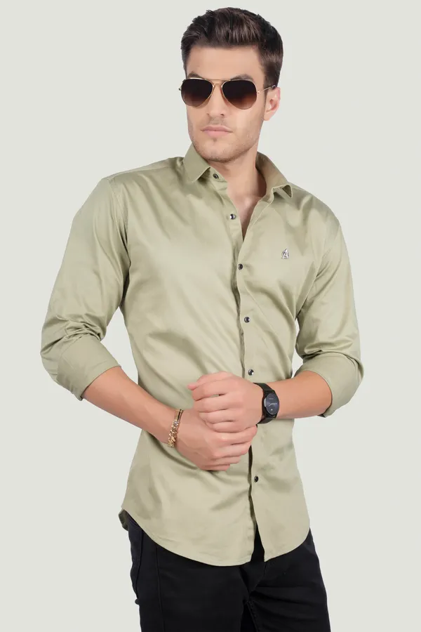 Oscar_Light_Green_Solid_Full_Sleeves_Shirt
