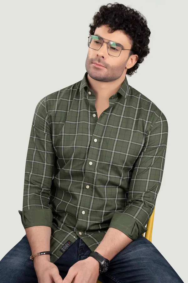 Elijah_Green_Cotton_Checks_Full_Sleeves_Shirt