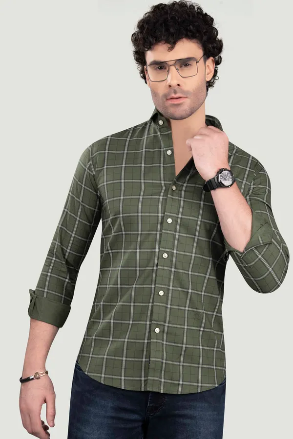 Elijah_Green_Cotton_Checks_Full_Sleeves_Shirt