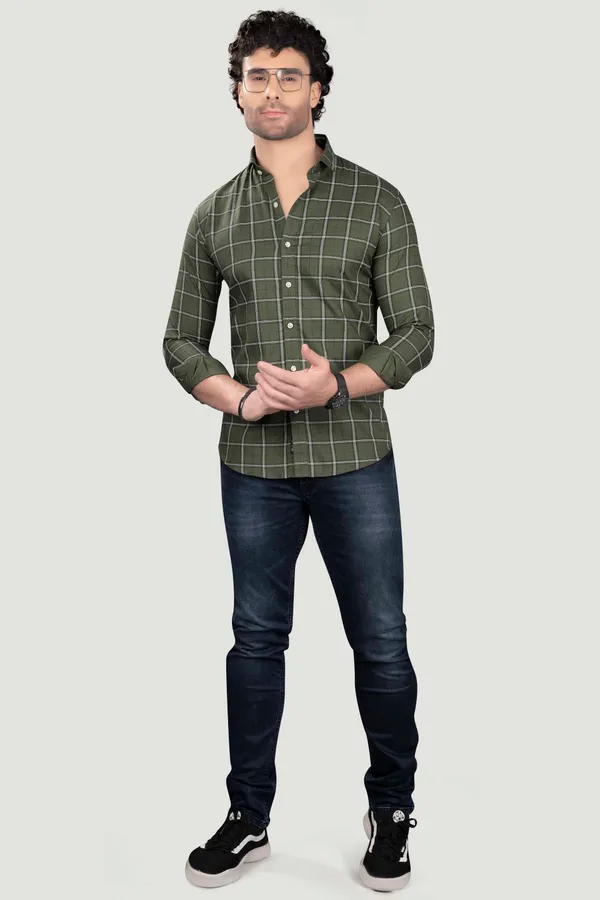 Elijah_Green_Cotton_Checks_Full_Sleeves_Shirt