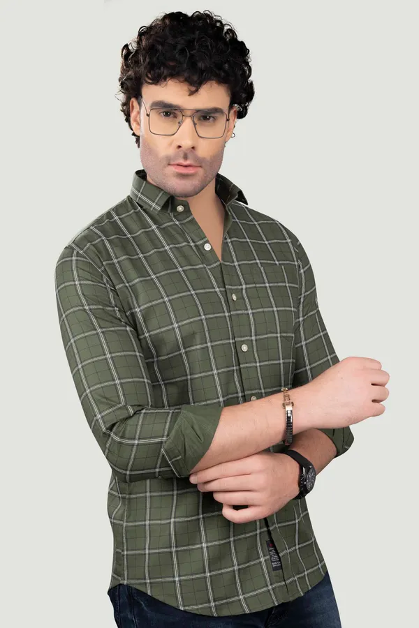 Elijah_Green_Cotton_Checks_Full_Sleeves_Shirt