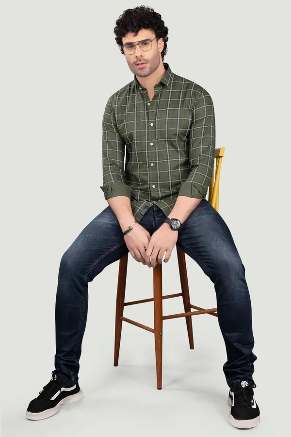 Elijah_Green_Cotton_Checks_Full_Sleeves_Shirt