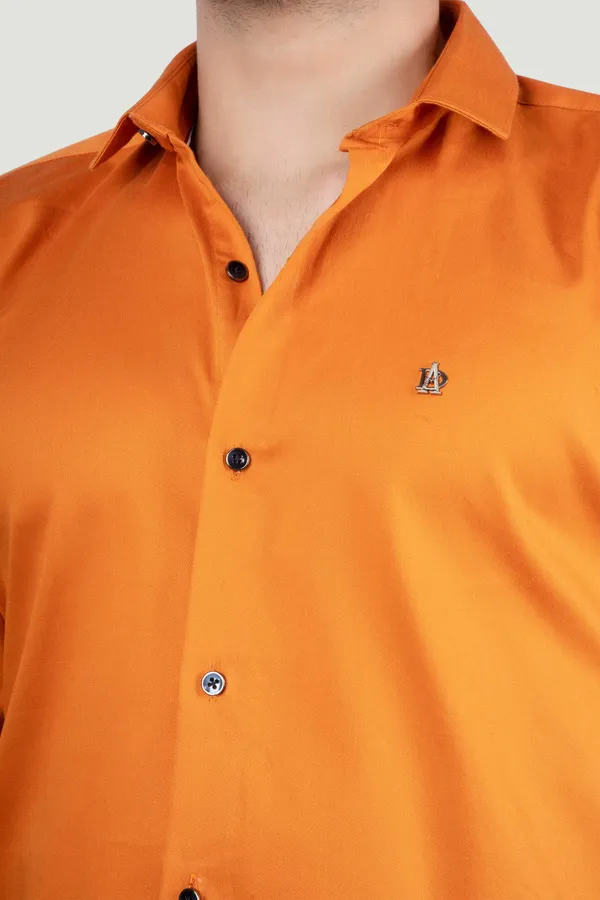 Fiorenzo_Orange_Solid_Full_Sleeves_Shirt_for__Men