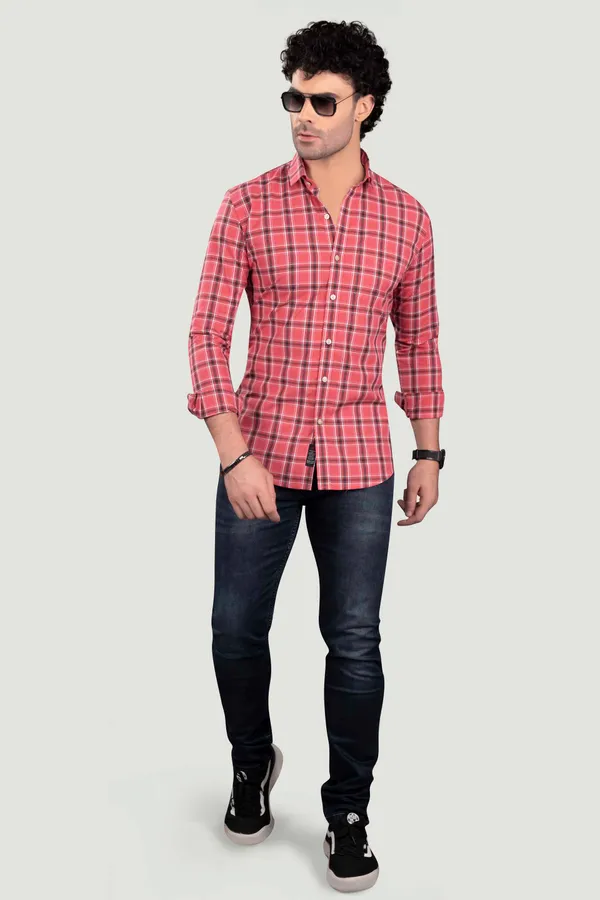 Miron_Pink_Cotton_Checks_Full_Sleeves_Shirt
