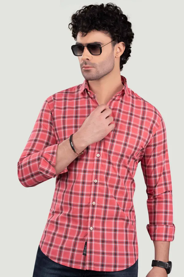 Miron_Pink_Cotton_Checks_Full_Sleeves_Shirt