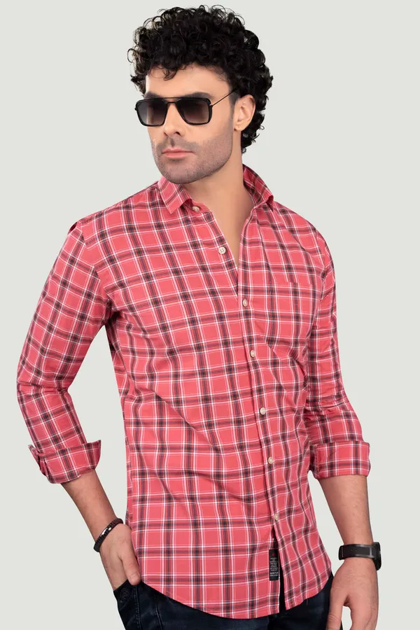 Miron_Pink_Cotton_Checks_Full_Sleeves_Shirt
