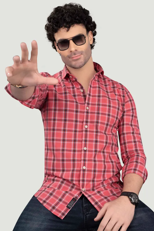 Miron_Pink_Cotton_Checks_Full_Sleeves_Shirt