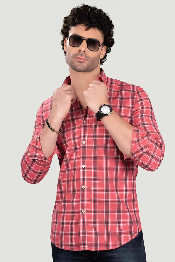 Miron_Pink_Cotton_Checks_Full_Sleeves_Shirt