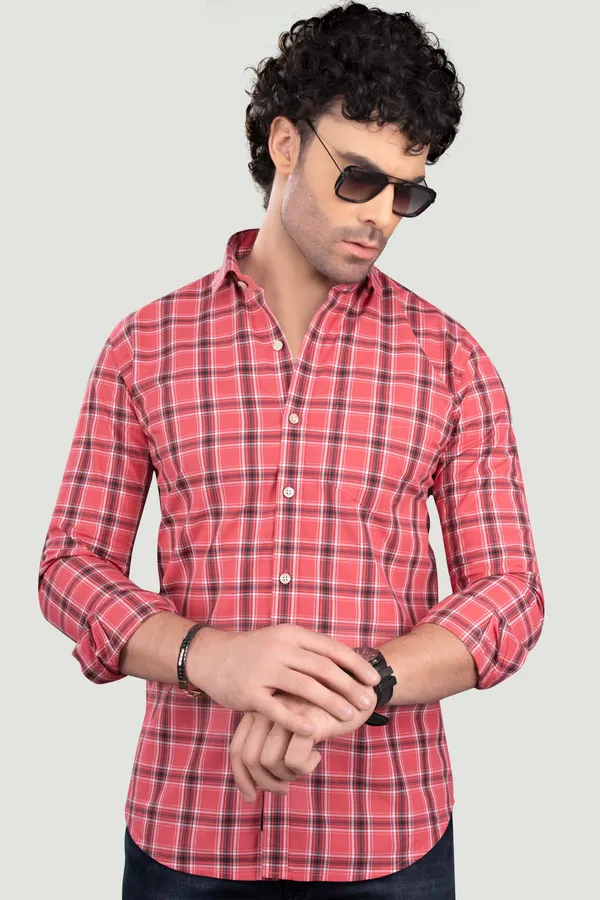 Miron_Pink_Cotton_Checks_Full_Sleeves_Shirt