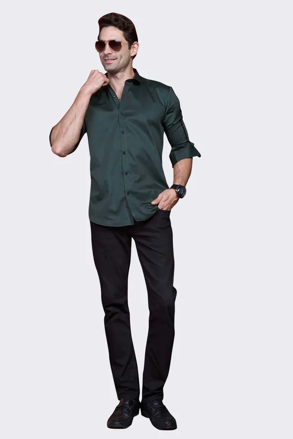 Pure_Egyptian_Giza_Cotton_Emerald_Green_Solid_Shirt