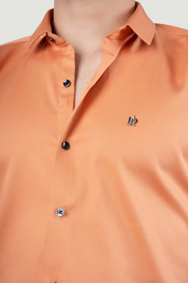 Ferdinando_Orange_Solid_Full_Sleeves_Shirt