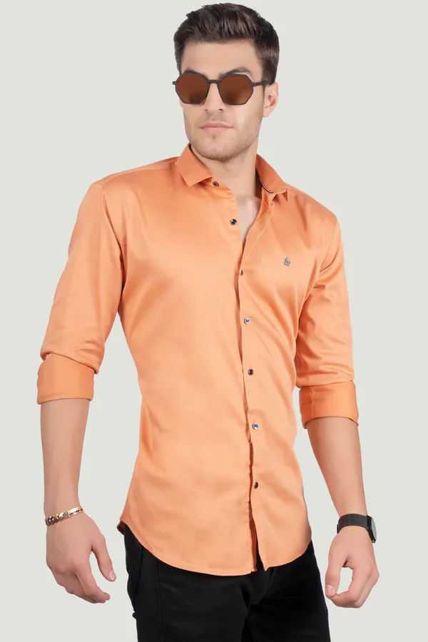 Ferdinando_Orange_Solid_Full_Sleeves_Shirt