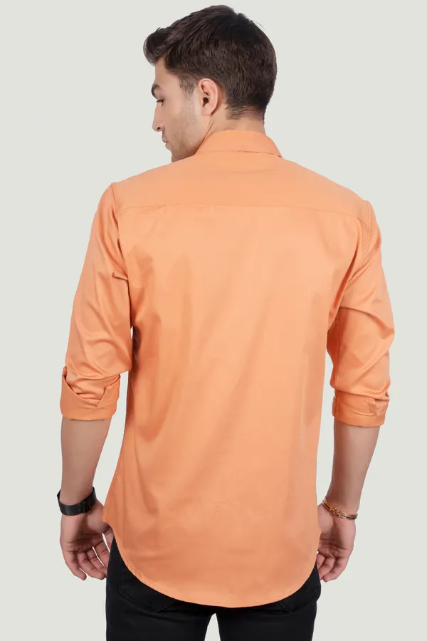 Ferdinando_Orange_Solid_Full_Sleeves_Shirt