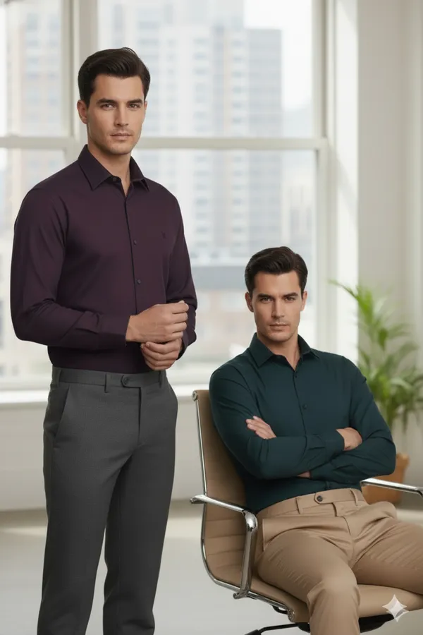 Pack_of_2_Olive_&_Maroon_Cotton_Formal_Shirt