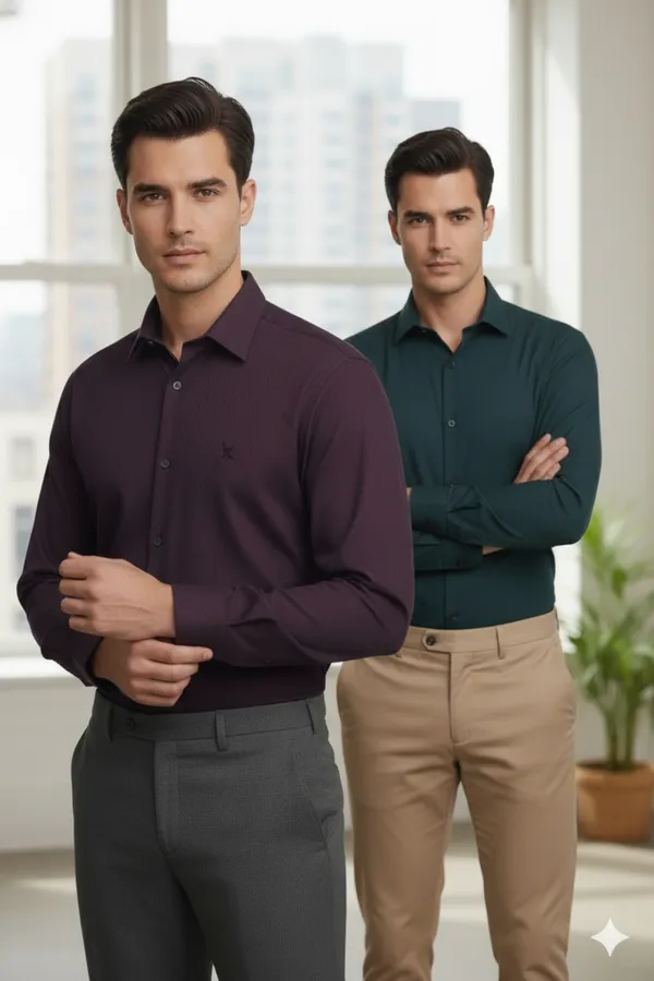 Pack_of_2_Olive_&_Maroon_Cotton_Formal_Shirt