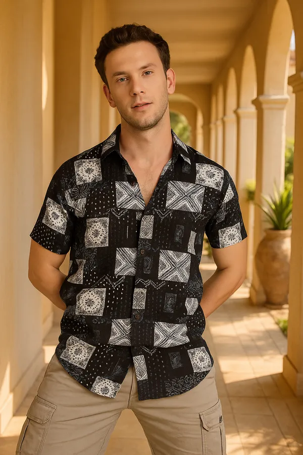 Flynn_Black_Viscose_Print_Full_Sleeves_Shirt
