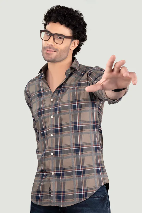 German_Blue_Cotton_Checks_Full_Sleeves_Shirt