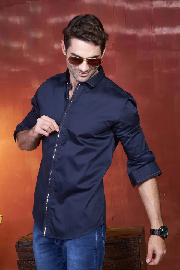 Pure_Egyptian_Giza_Cotton_Navy_Gold_Solid_Shirt