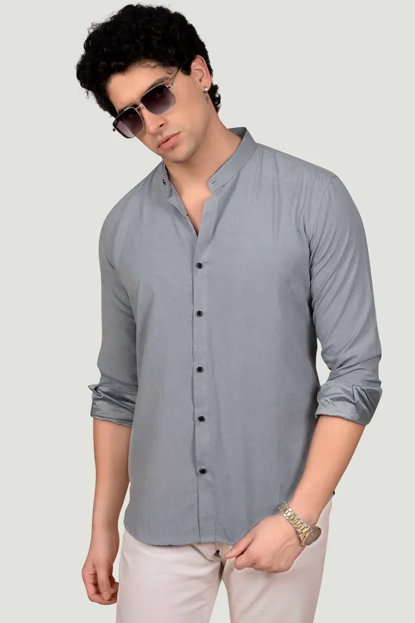 Riley_Grey_Suede_Solid_Full_Sleeves_Shirt_for__Men